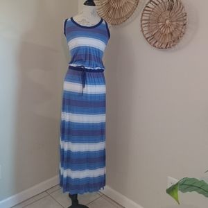 Victoria's Secret supermodel essentials blue striped maxi dress women's …